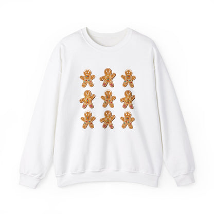 Women's Heavy Sweatshirt – "Gingerbread Cookie" Festive Holiday Graphic Sweatshirt