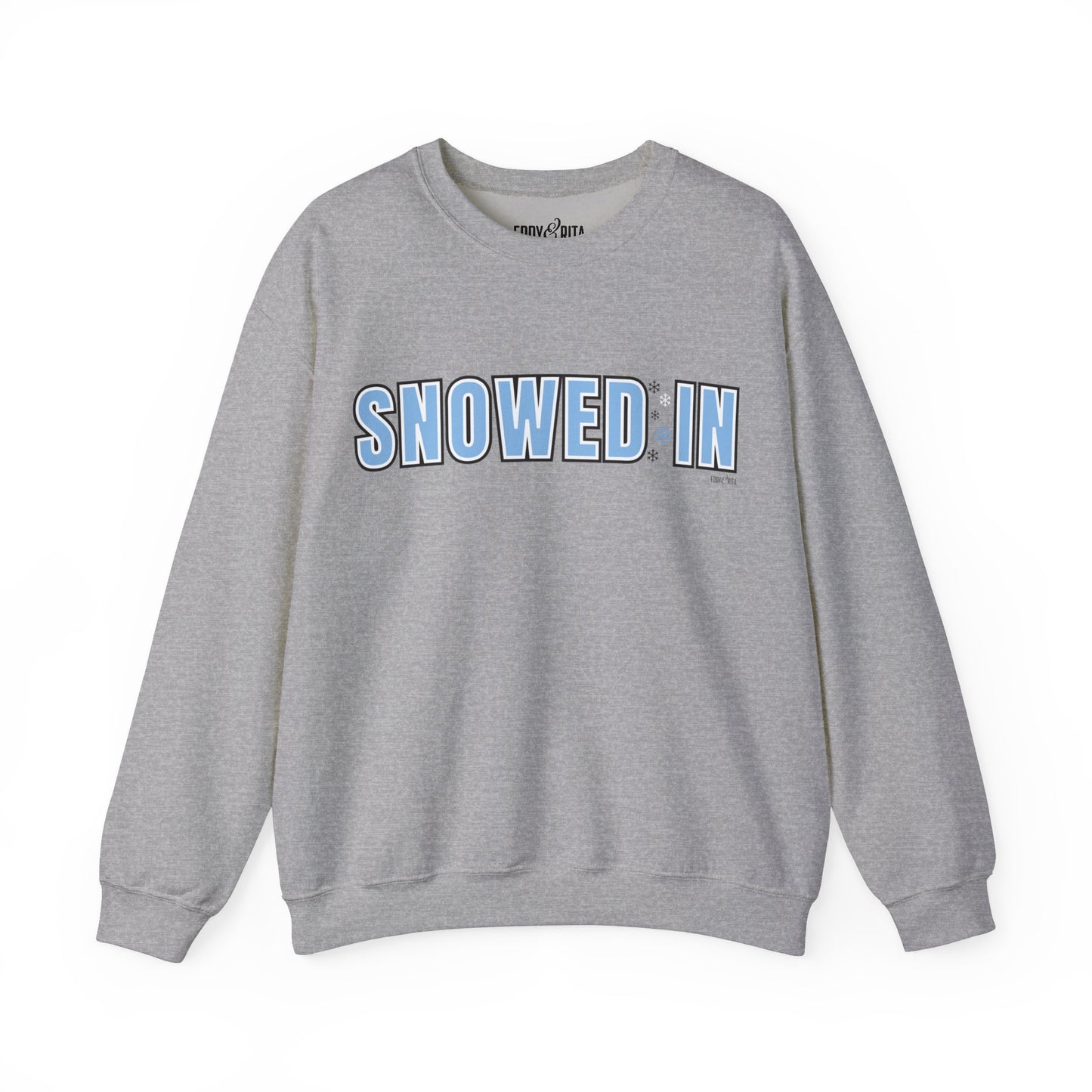 Women's Heavy Sweatshirt – "Snowed In" Cozy Winter Graphic Sweatshirt