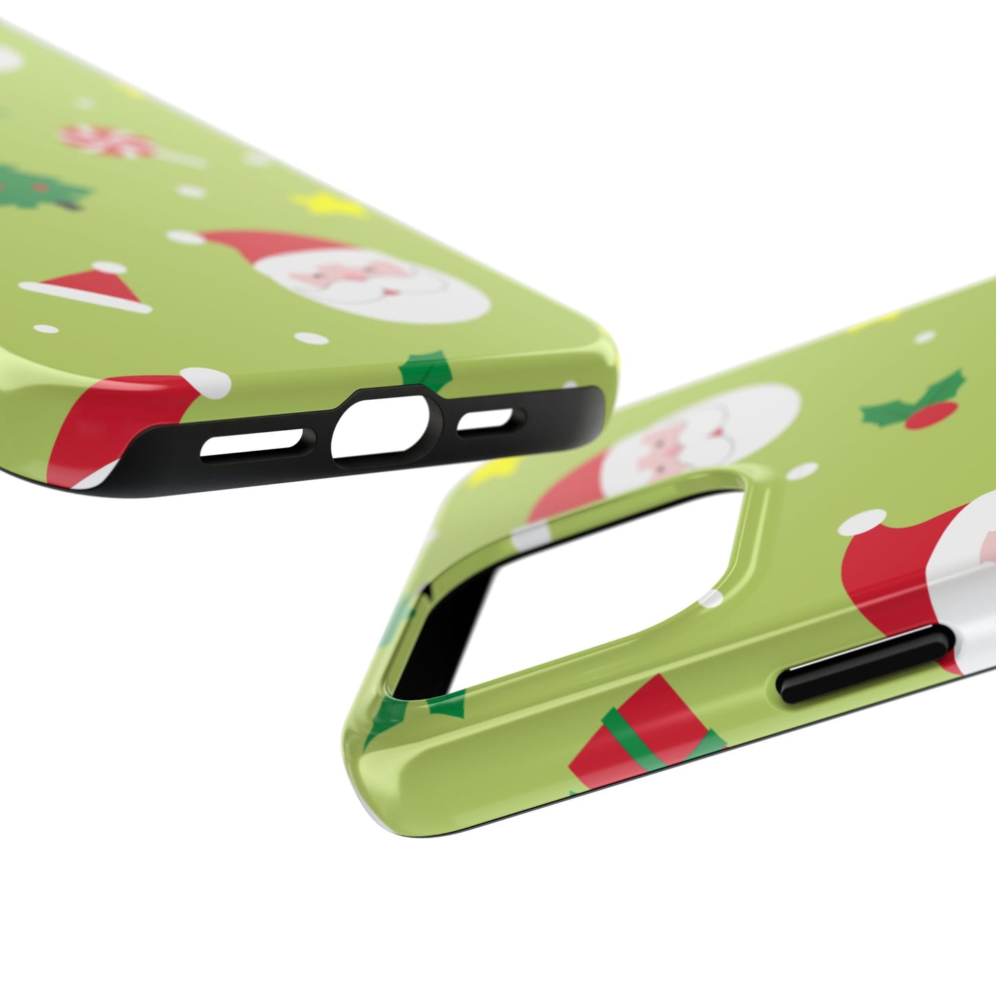 Tough Phone Case for iPhone – Bright Santa Design | Durable Holiday Stocking Stuffer Gift