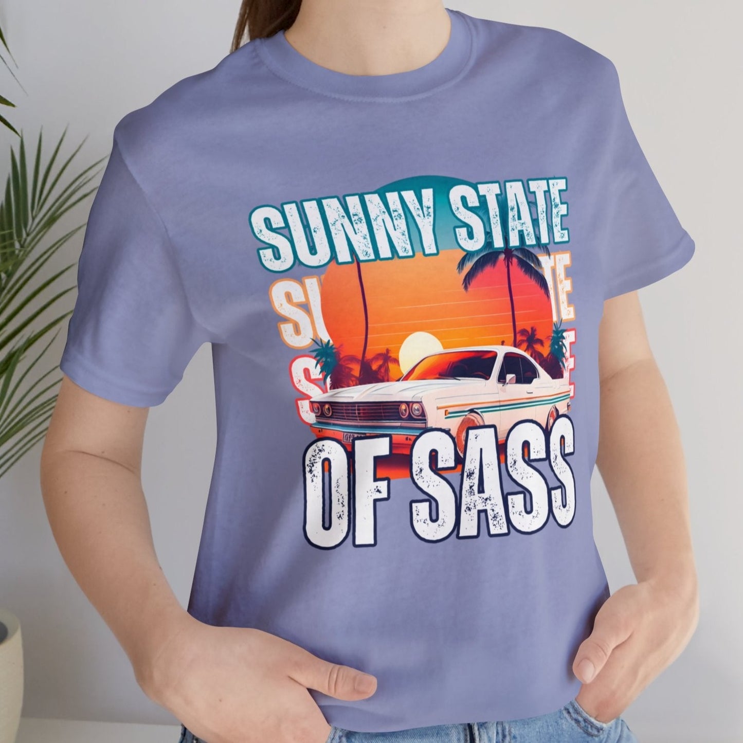 Sunny State of Sass Retro Car Women's Bella Canvas T-shirt - Eddy and Rita