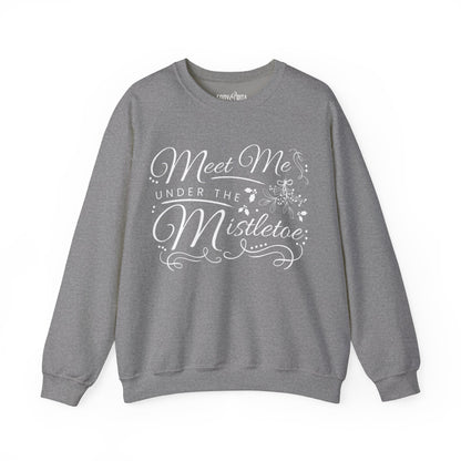 Women’s Heavy Sweatshirt – “Meet Me Under the Mistletoe” | Cozy and Romantic Christmas Holiday Apparel