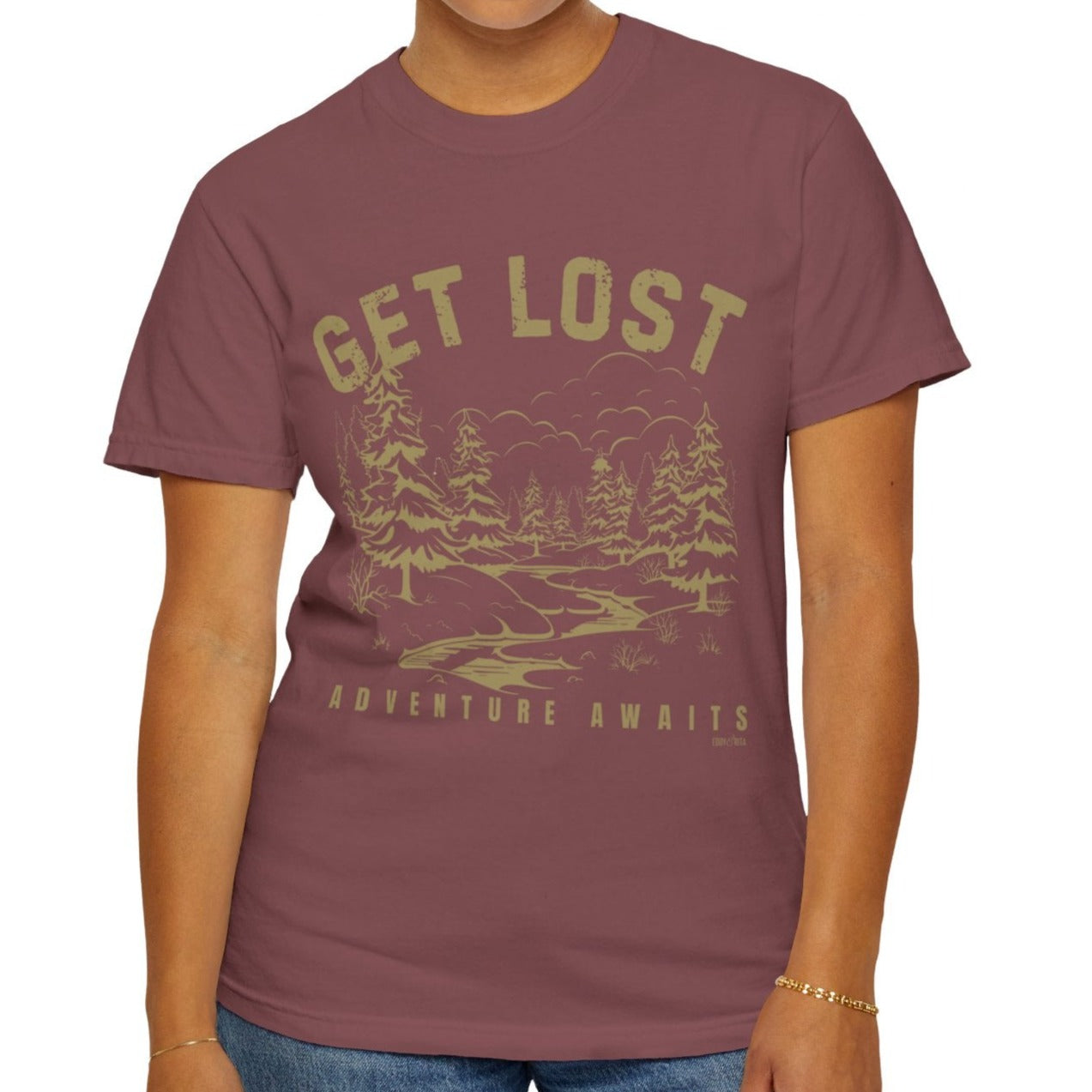 Eddy and Rita Unisex Comfort Colors T-Shirt - "Get Lost" Scenic Mountain Scape Graphic Tee