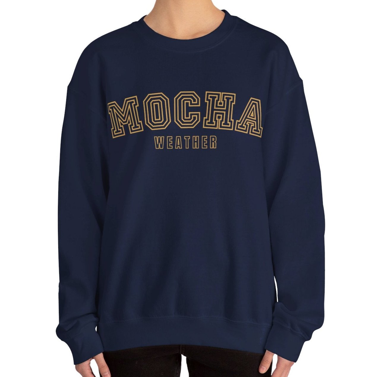 Women's Heavy Blend Sweatshirt – "Mocha Weather" Cozy Graphic Sweatshirt