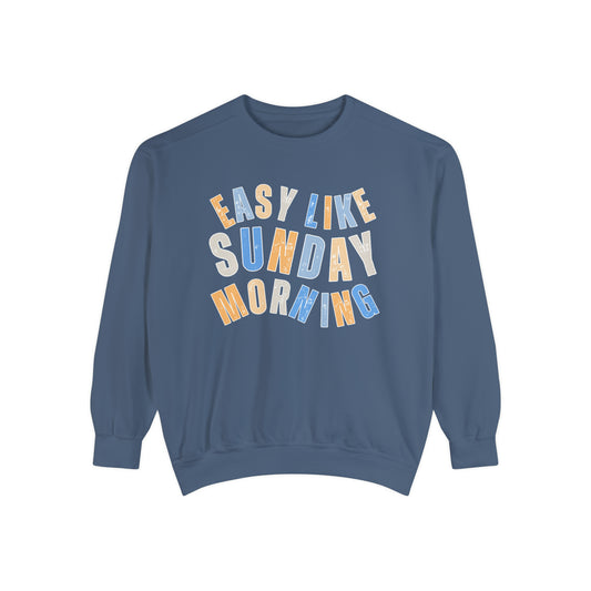 Easy Like Sunday Morning Cozy Comfort Colors Women's Sweatshirt - Relax in Style - Eddy and Rita