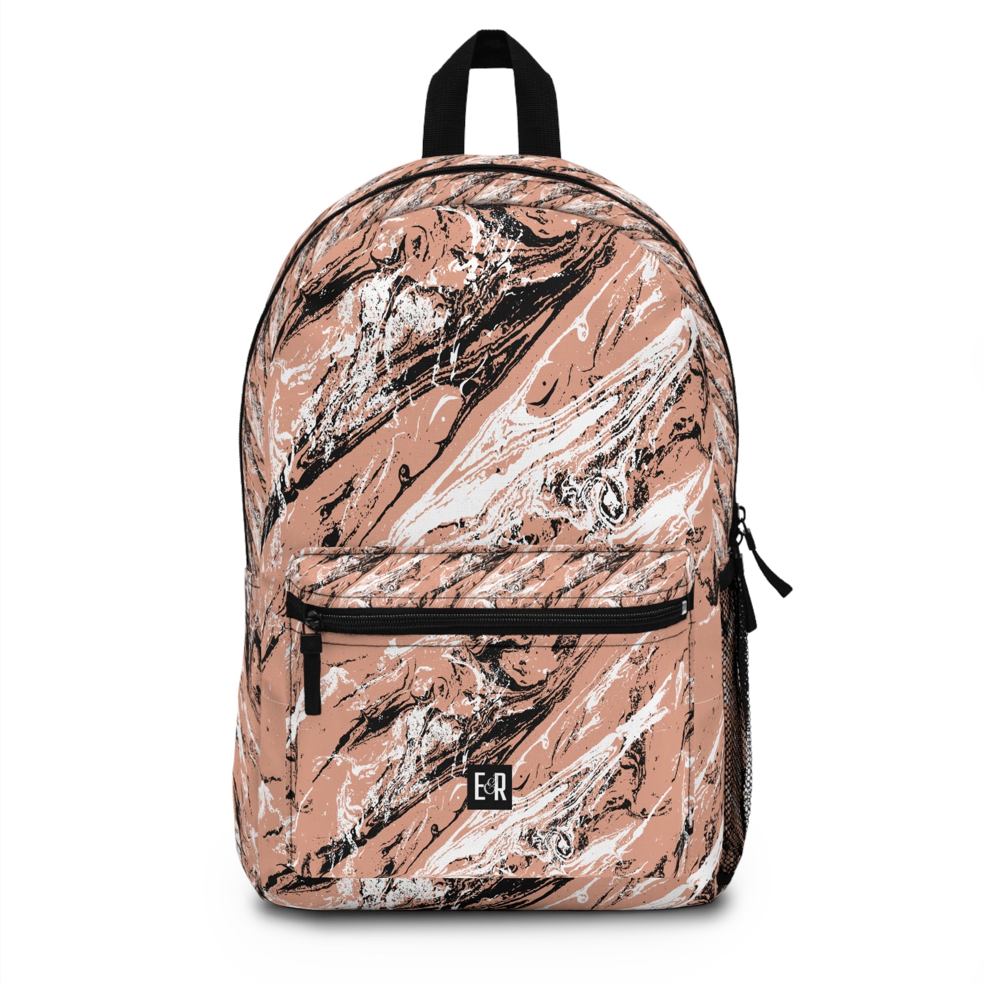 Eddy and Rita Women's Blush Pink, White, and Black Marble Backpack - Premium Designer Bag