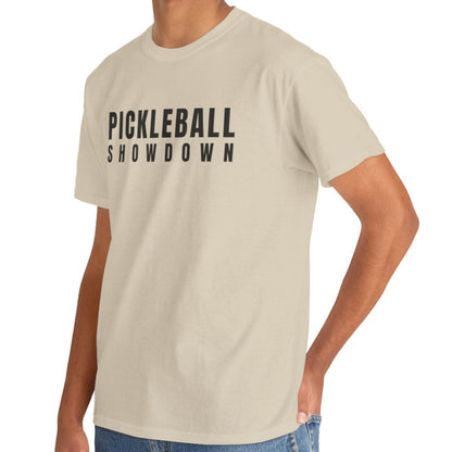 Eddy and Rita Unisex Heavy Cotton T-Shirt - "Pickleball Showdown" Graphic Tee for Sports Enthusiasts