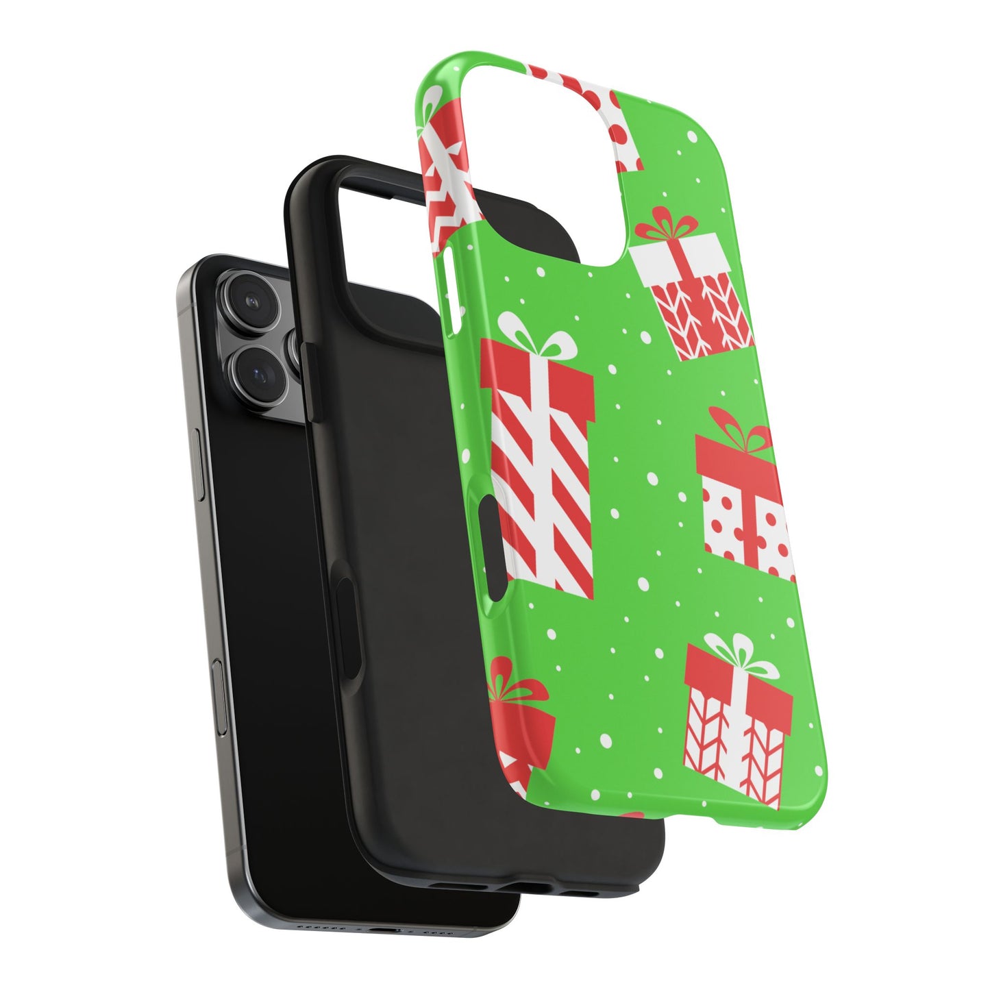 Tough Phone Case for iPhone – Bright Presents Design | Stylish and Durable Holiday Stocking Stuffer Gift