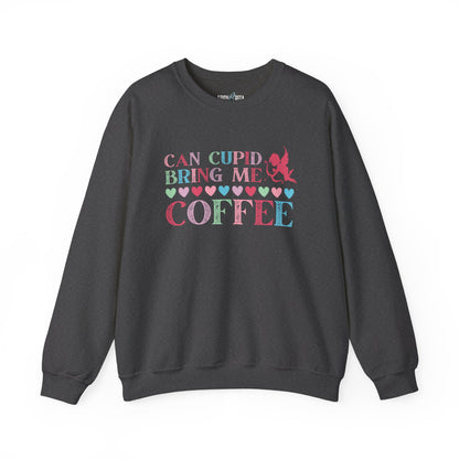 Can Cupid Bring Me Coffee Women's Sweatshirt - Quirky Comfort for Coffee Lovers - Eddy and Rita