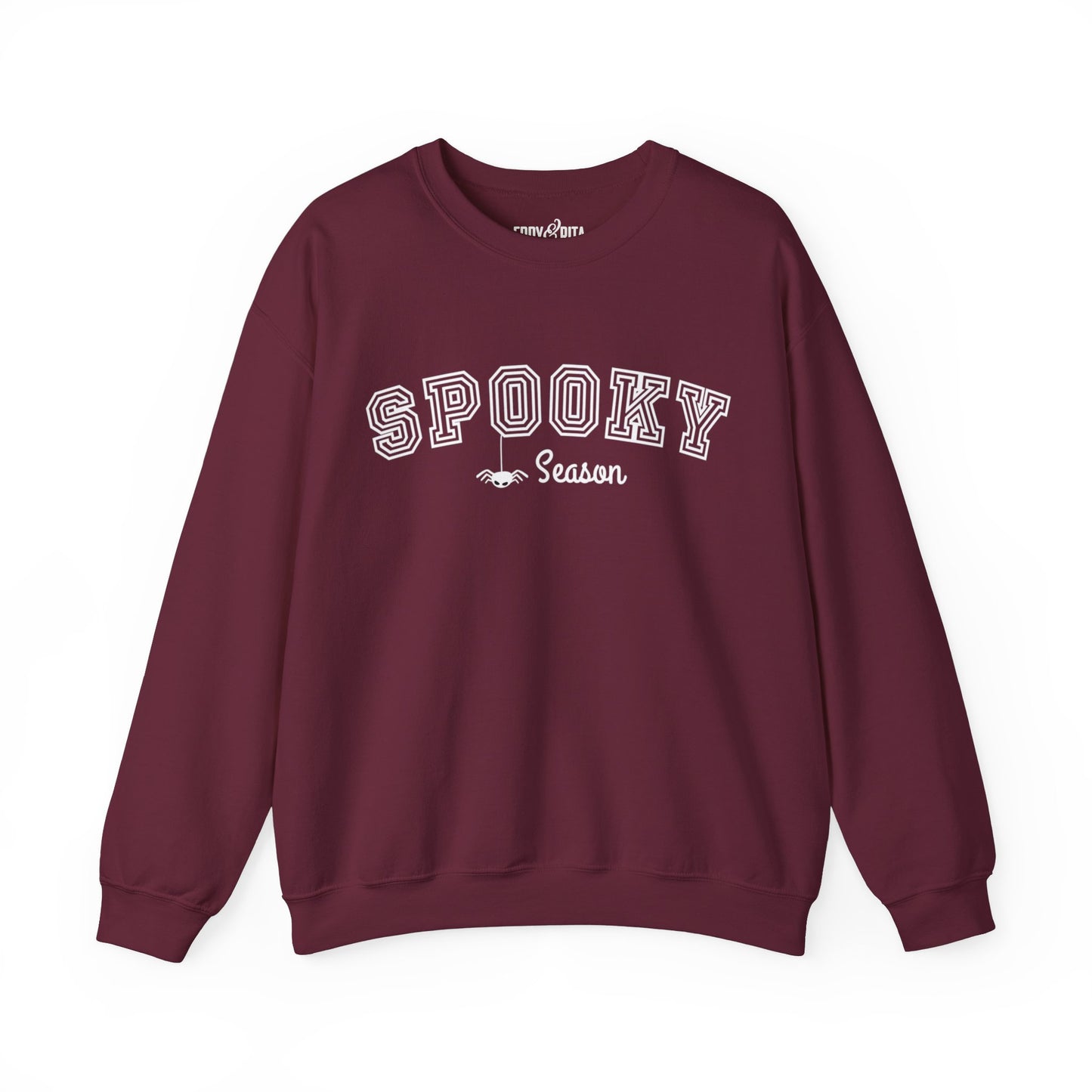 Eddy and Rita Women's Heavy Crewneck Sweatshirt - "Spooky Season" Halloween Graphic Pullover