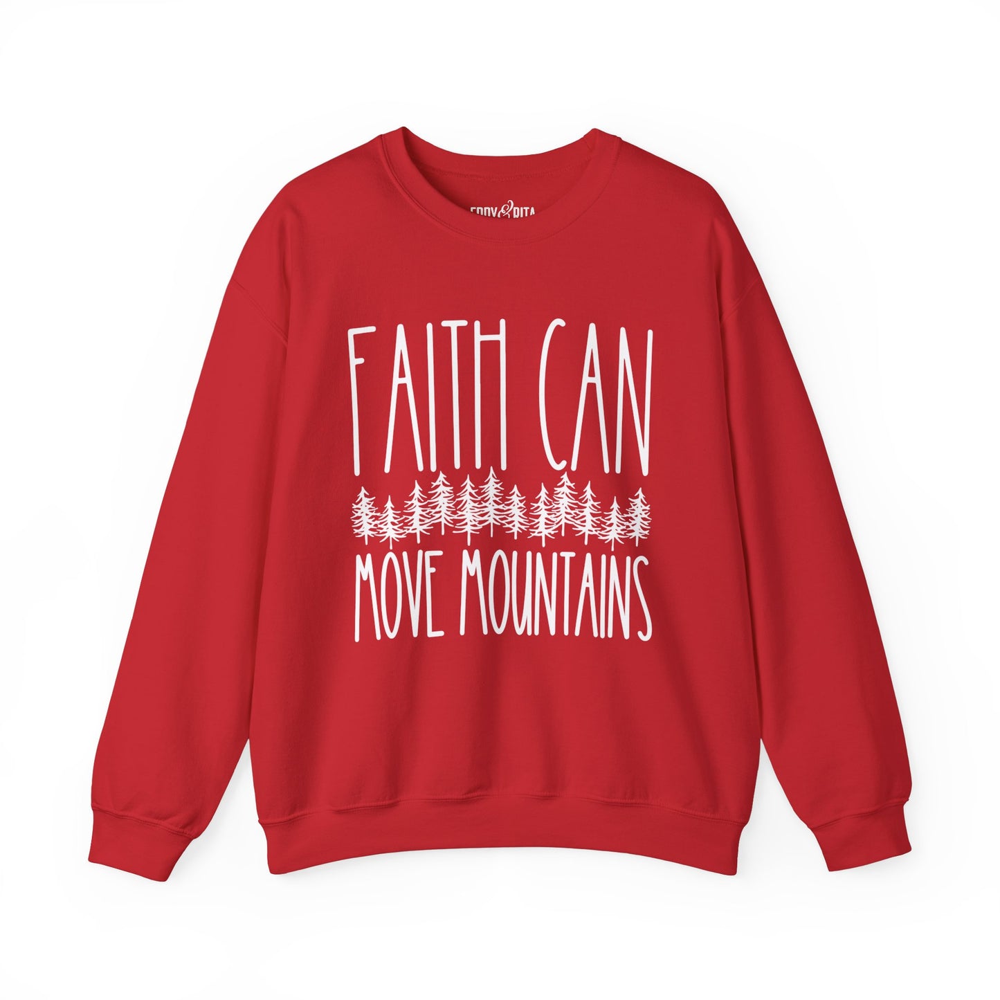 Women’s Heavy Sweatshirt – “Faith Can Move Mountains” | Cozy and Inspirational Pullover for Everyday Wear