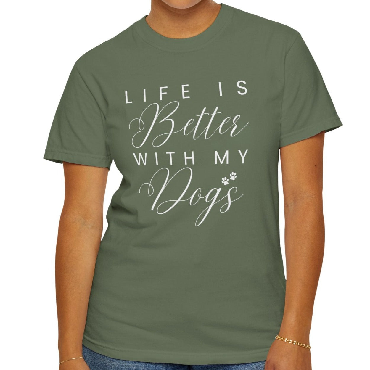 Life is Better with My Dogs Comfort Colors Women's Tee - Cozy Canine Style - Eddy and Rita