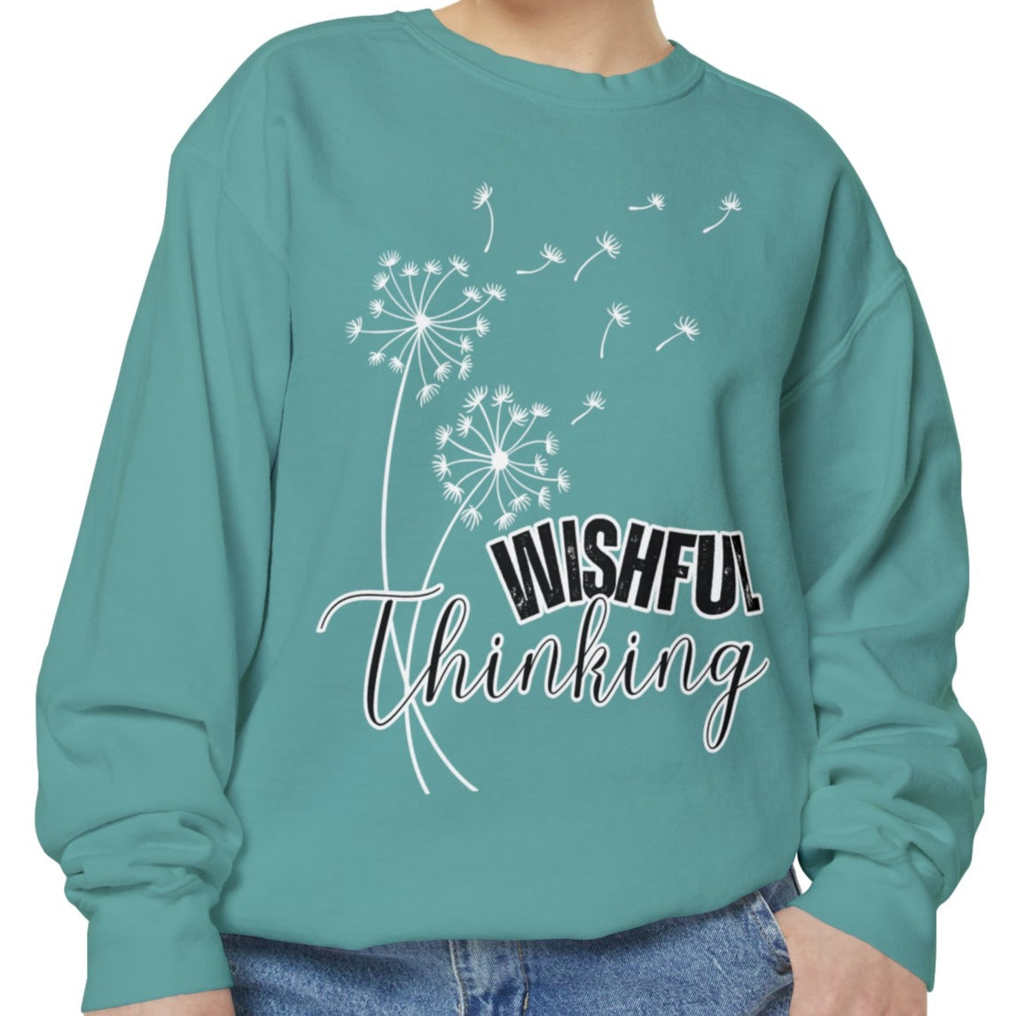 Wishful Thinking Women's Comfort Colors Sweatshirt - Cozy and Thoughtful - Eddy and Rita