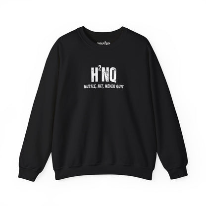 Men's Heavy Sweatshirt – "Hustle Hit Never Quit" Motivational Graphic Sweatshirt