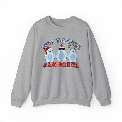 Yeti Yuletide Jamboree: Festive Women's Sweatshirt with Christmas Yetis - Eddy and Rita