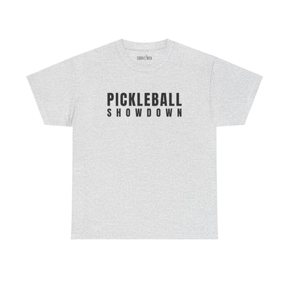 Eddy and Rita Unisex Heavy Cotton T-Shirt - "Pickleball Showdown" Graphic Tee for Sports Enthusiasts