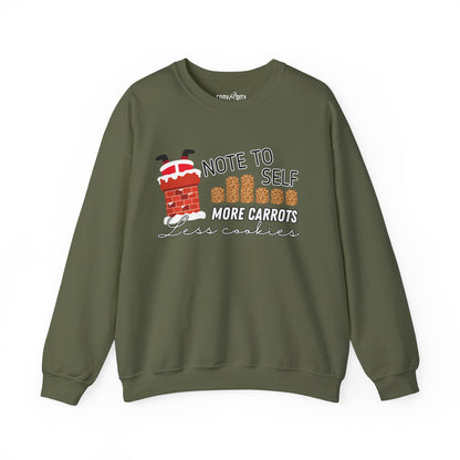 Note to Self: More Carrots, Less Cookies Santa Men's Sweatshirt