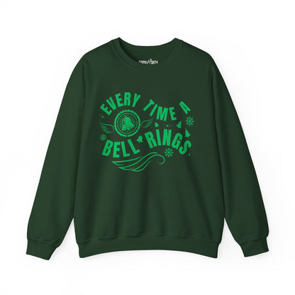 Women's Heavy Sweatshirt – "Every Time a Bell Rings" Christmas Graphic Sweatshirt