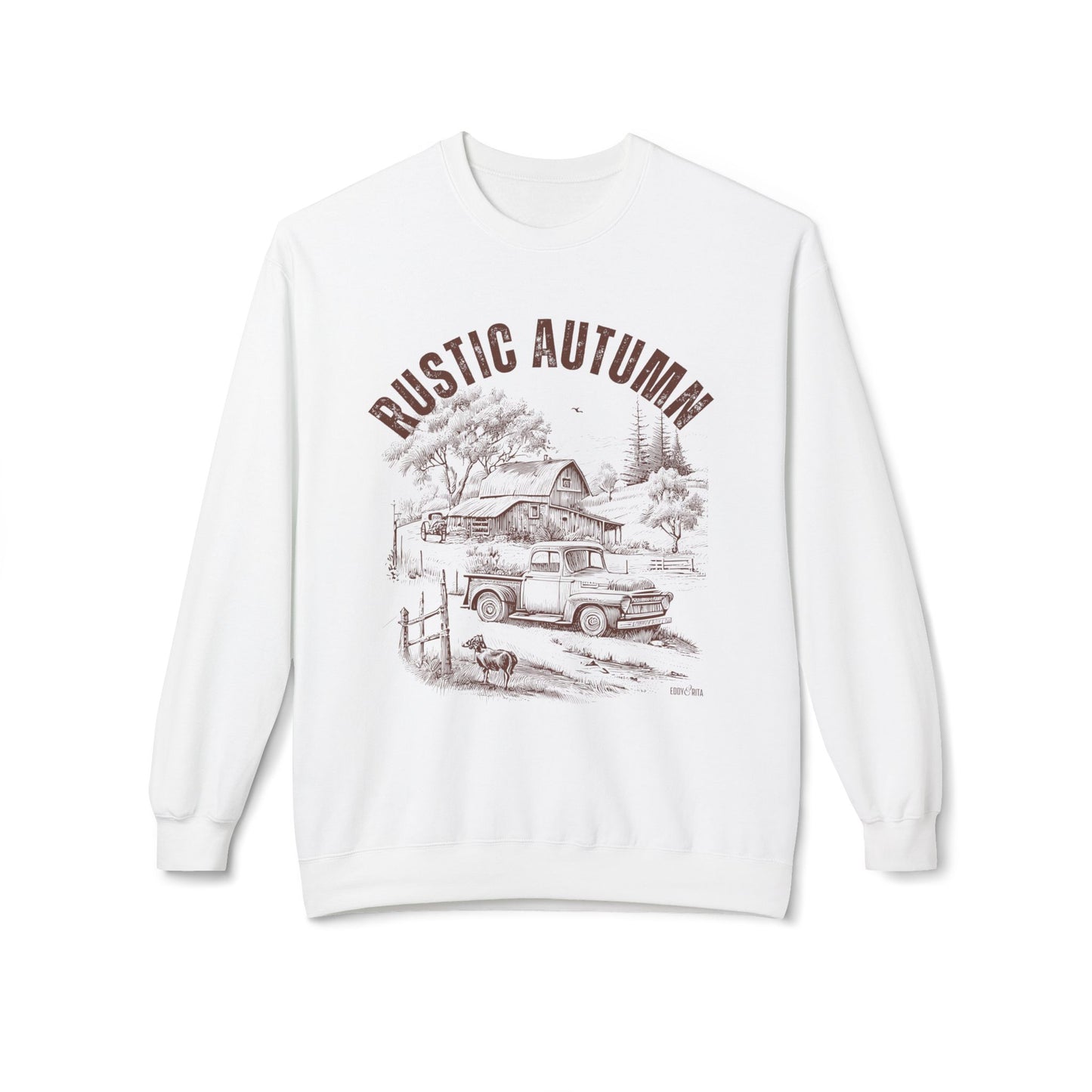 Eddy and Rita Women's Midweight Sweatshirt - "Rustic Autumn" Fall Graphic Pullover