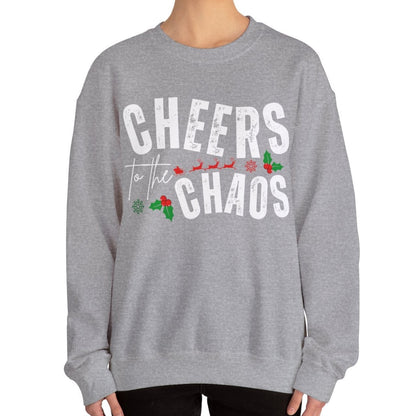 Women's Heavy Sweatshirt – "Cheers to the Chaos" Fun and Playful Winter Graphic Sweatshirt