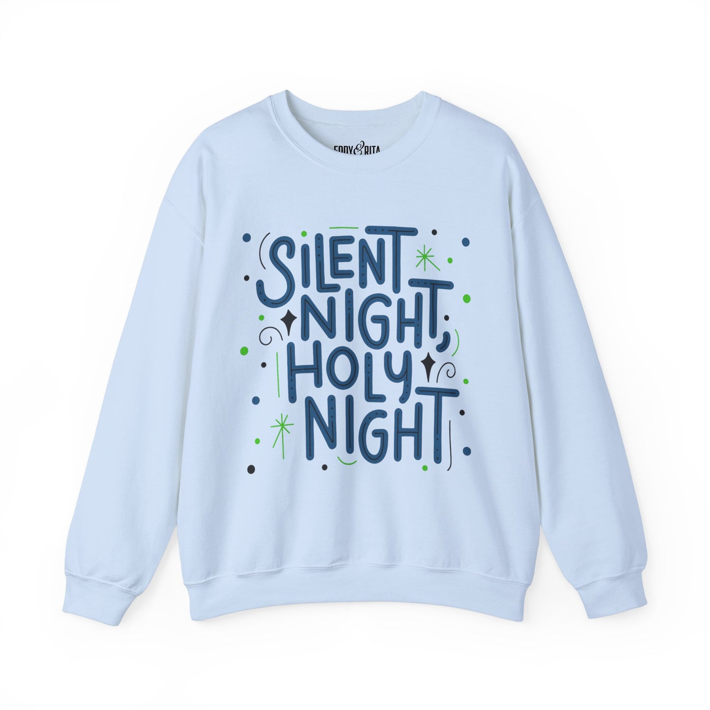 Women’s Heavy Sweatshirt – “Silent Night, Holy Night” Elegant Holiday Pullover | Cozy and Classic Christmas Apparel