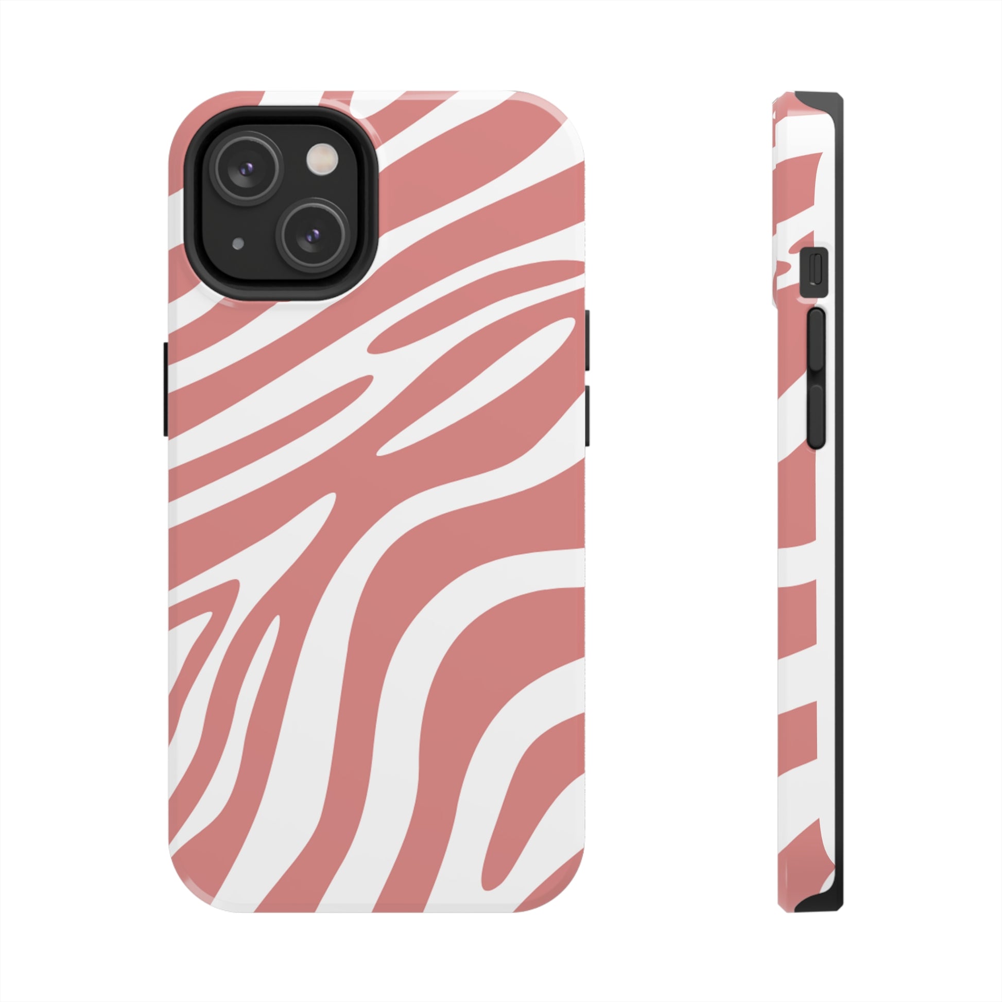 Pink and White Zebra Stripes iPhone Case - Stylish and Protective Cover for Your Device