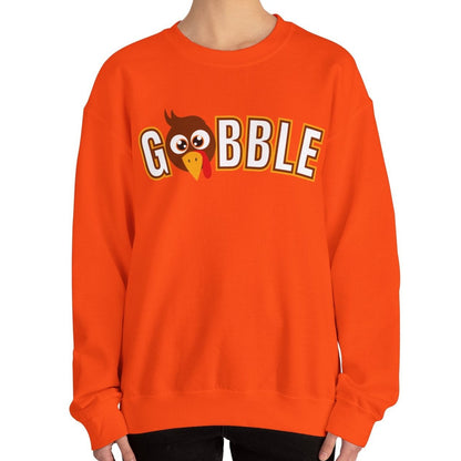 Women's Heavy Sweatshirt – "Gobble, Gobble, Gobble" Fun Thanksgiving Graphic Sweatshirt