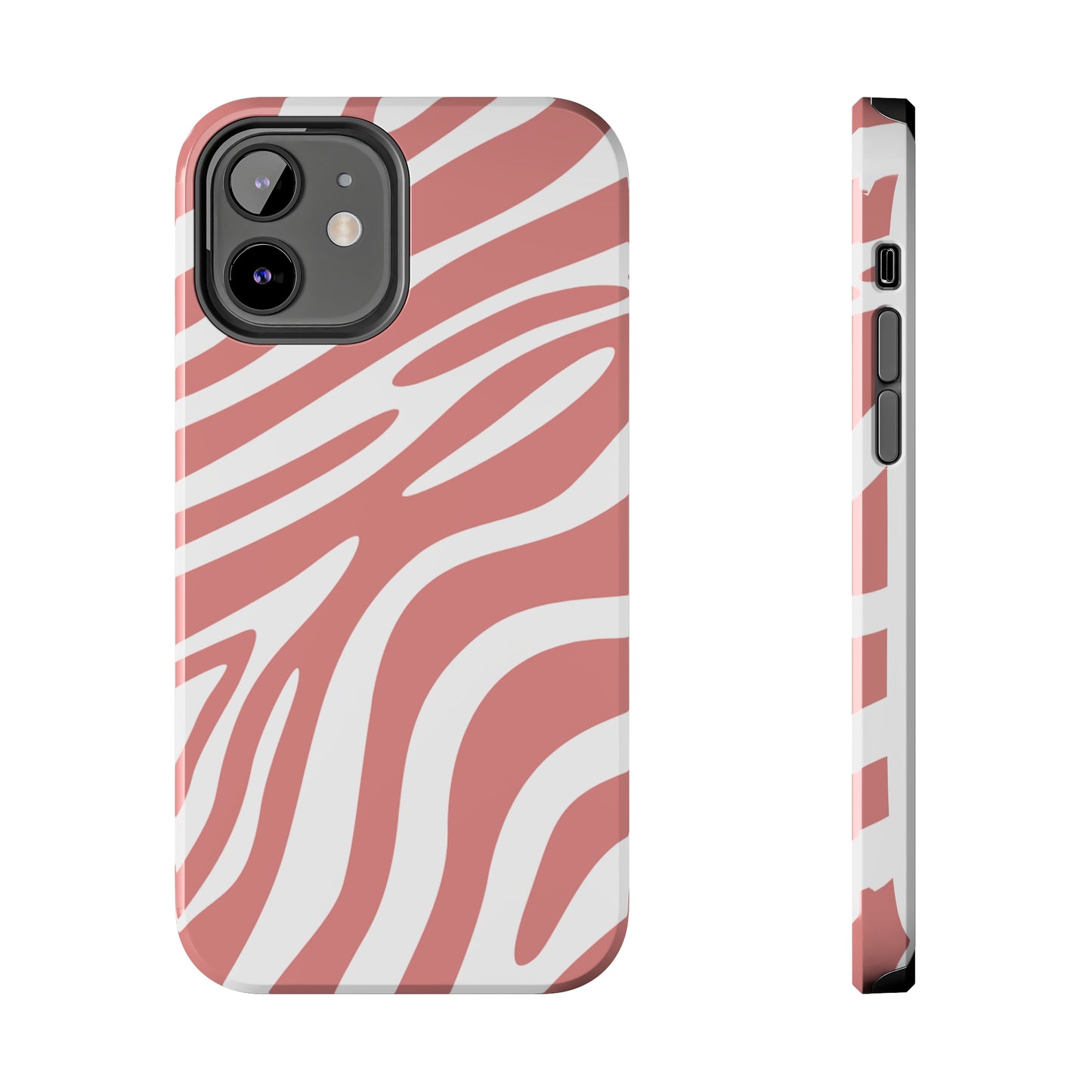 Pink and White Zebra Stripes iPhone Case - Stylish and Protective Cover for Your Device