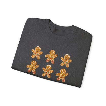 Women's Heavy Sweatshirt – "Gingerbread Cookie" Festive Holiday Graphic Sweatshirt