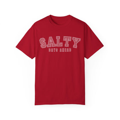 Eddy and Rita Women's Comfort Colors T-Shirt - "Salty Days Ahead" Beach Graphic Tee