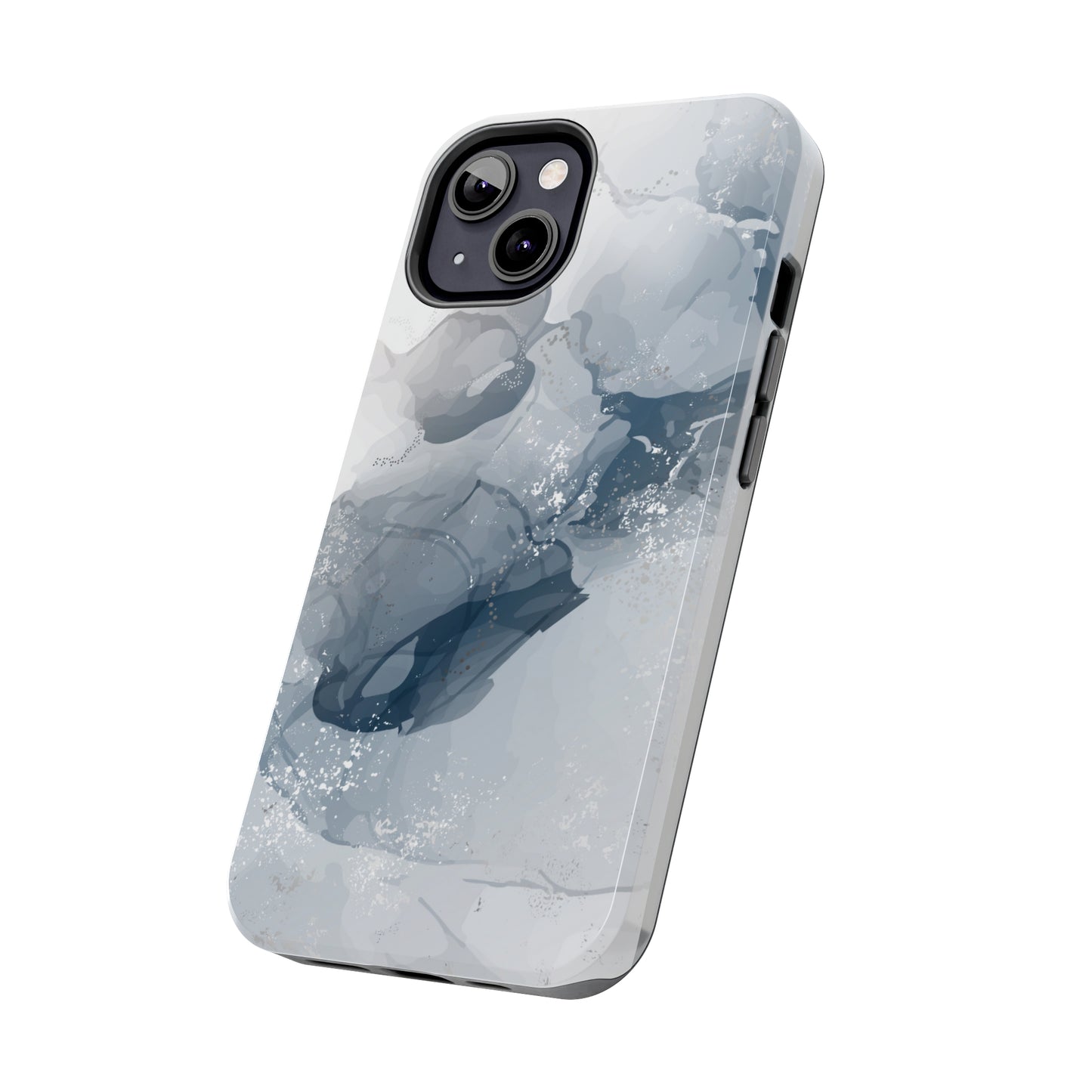 Gray and White Marble Pattern Cell Phone Case - Elegant and Sleek Device Cover