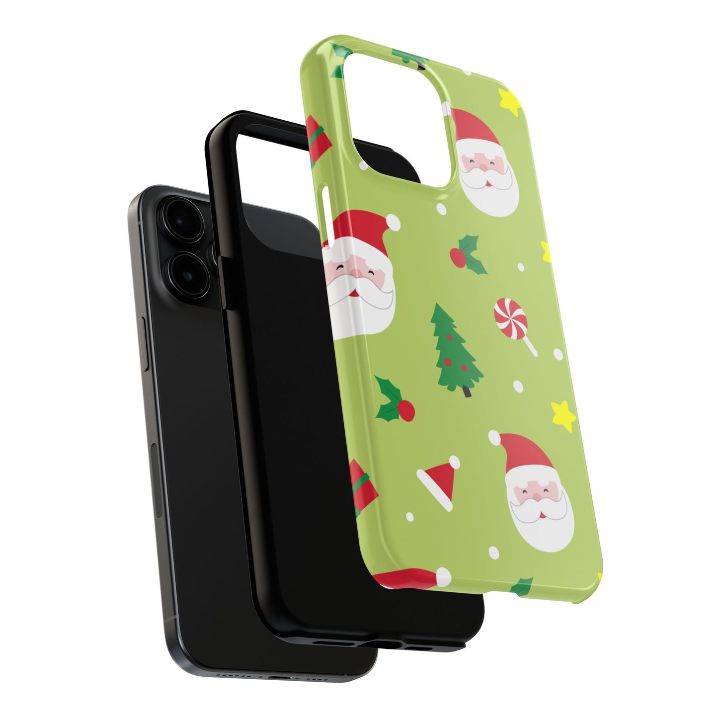 Tough Phone Case for iPhone – Bright Santa Design | Durable Holiday Stocking Stuffer Gift