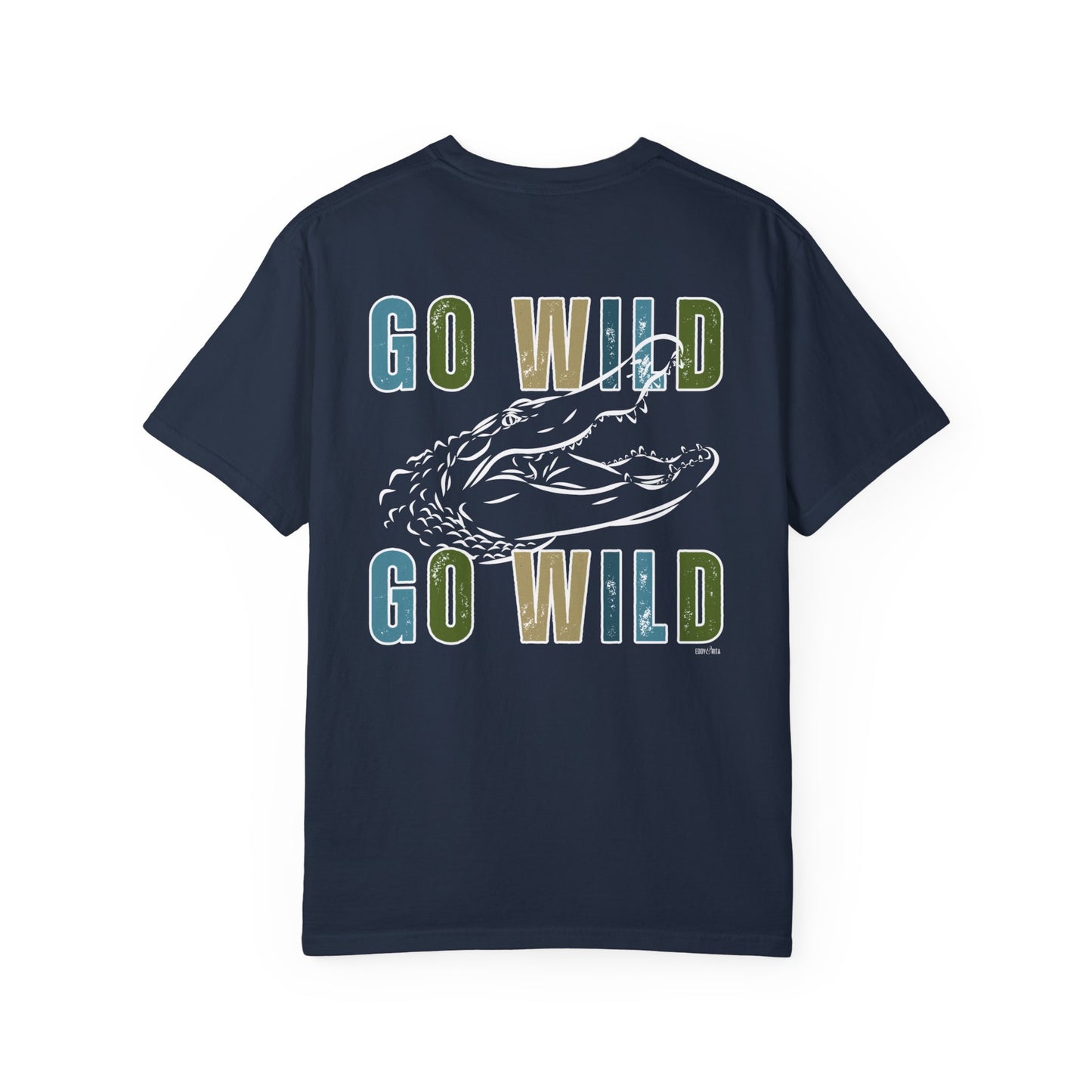 Eddy and Rita Men's Comfort Colors T-Shirt - "Go Wild" Alligator Graphic Tee