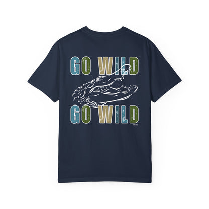 Eddy and Rita Men's Comfort Colors T-Shirt - "Go Wild" Alligator Graphic Tee