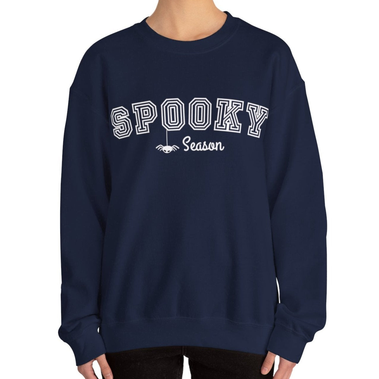 Eddy and Rita Women's Heavy Crewneck Sweatshirt - "Spooky Season" Halloween Graphic Pullover