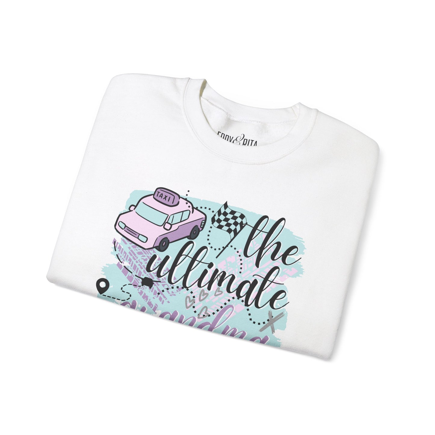 Women's Heavy Sweatshirt – "The Ultimate Grandma Taxi" Fun and Cozy Family Graphic Sweatshirt