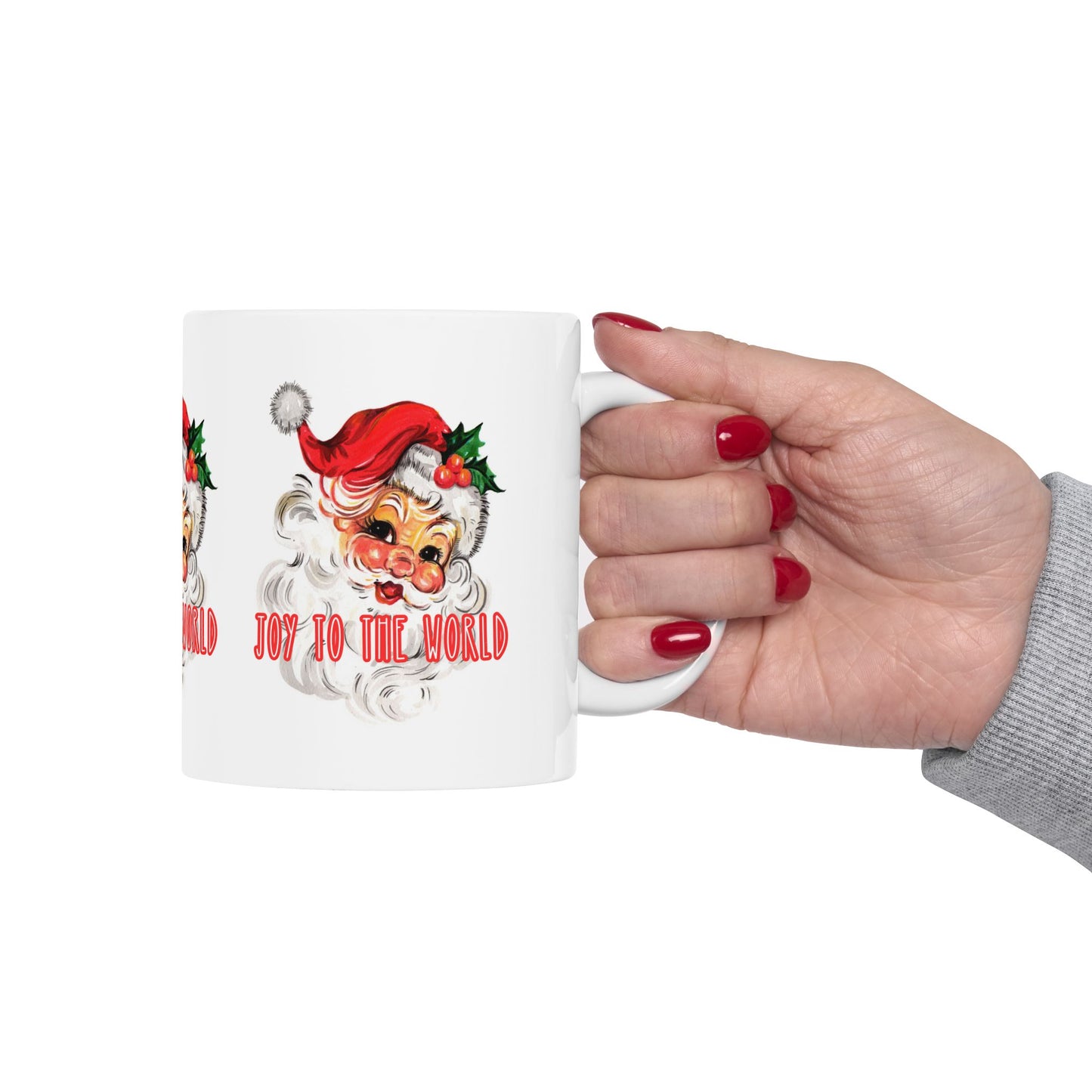 11 oz Ceramic Mug – “Joy to the World” | Classic and Festive Holiday Coffee Cup