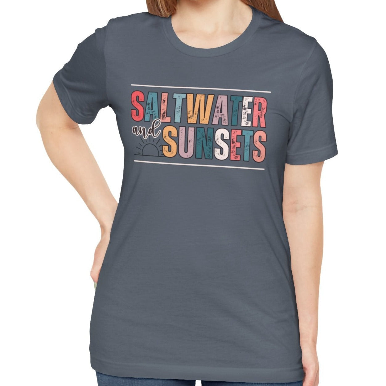 Saltwater and Sunsets Women's Bella Canvas T-Shirt - Eddy and Rita