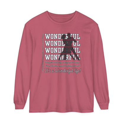 Women's Comfort Colors Long Sleeve Tee: Christmas Movie Inspired by 'It's a Wonderful Life'!- Eddy and Rita