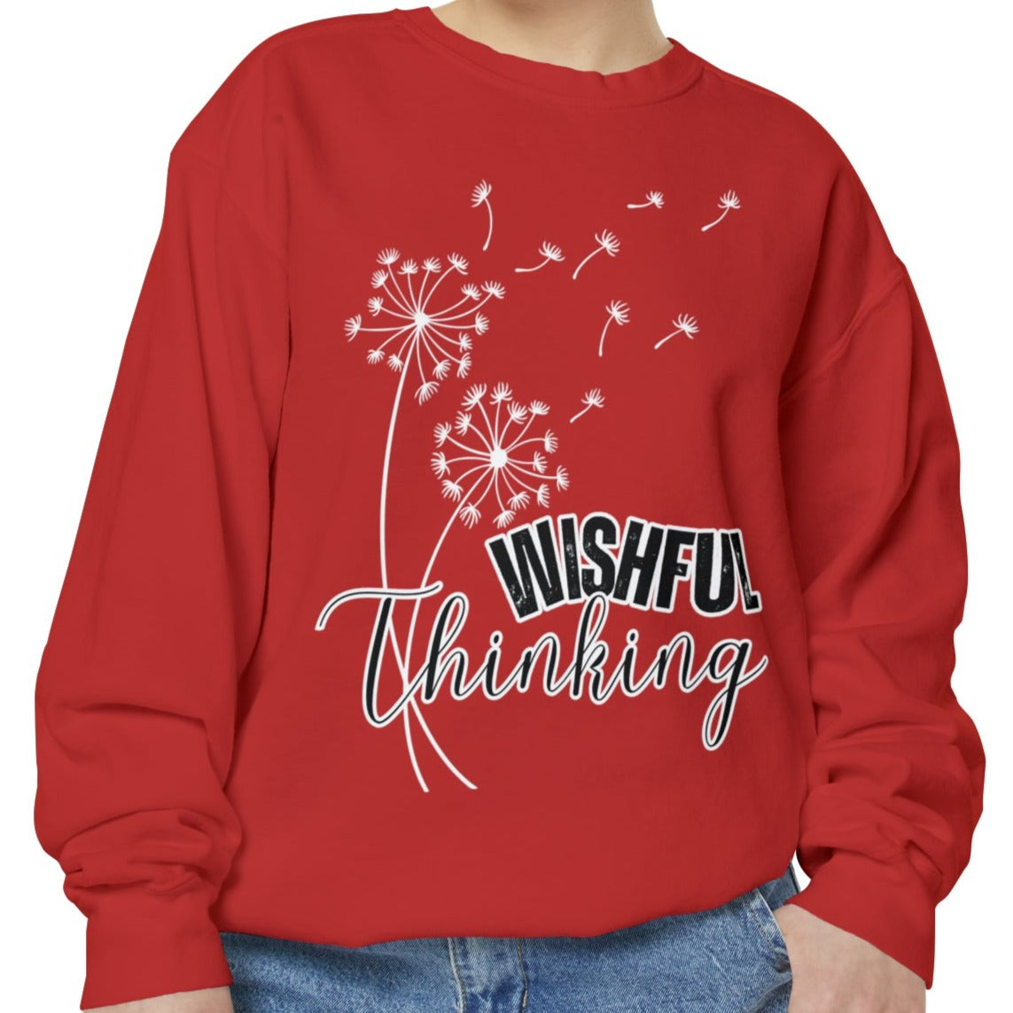 Wishful Thinking Women's Comfort Colors Sweatshirt - Cozy and Thoughtful - Eddy and Rita