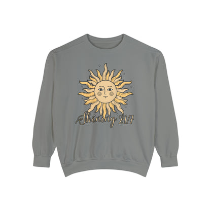 Shining 24/7 Women's Comfort Colors Sweatshirt - Cozy and Radiant - Eddy and Rita