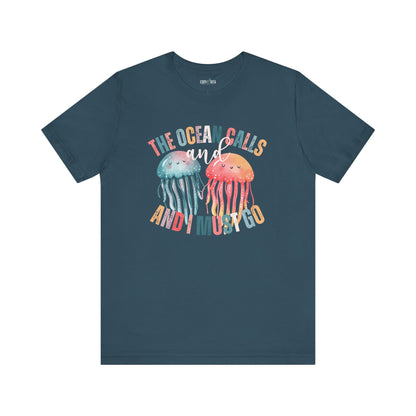 Ocean Calling Jellyfish Women's Bella Canvas Tee - Eddy and Rita