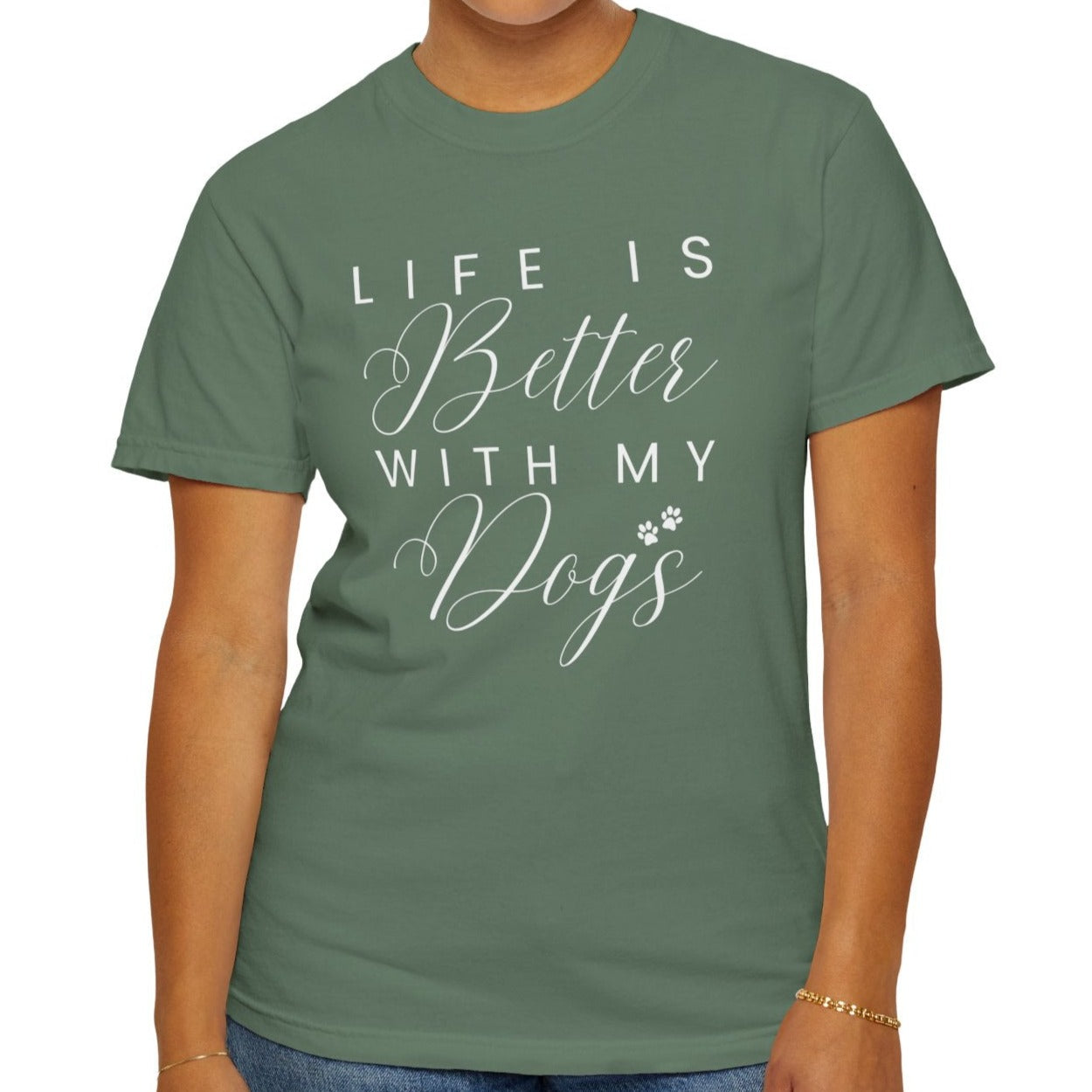 Life is Better with My Dogs Comfort Colors Women's Tee - Cozy Canine Style - Eddy and Rita