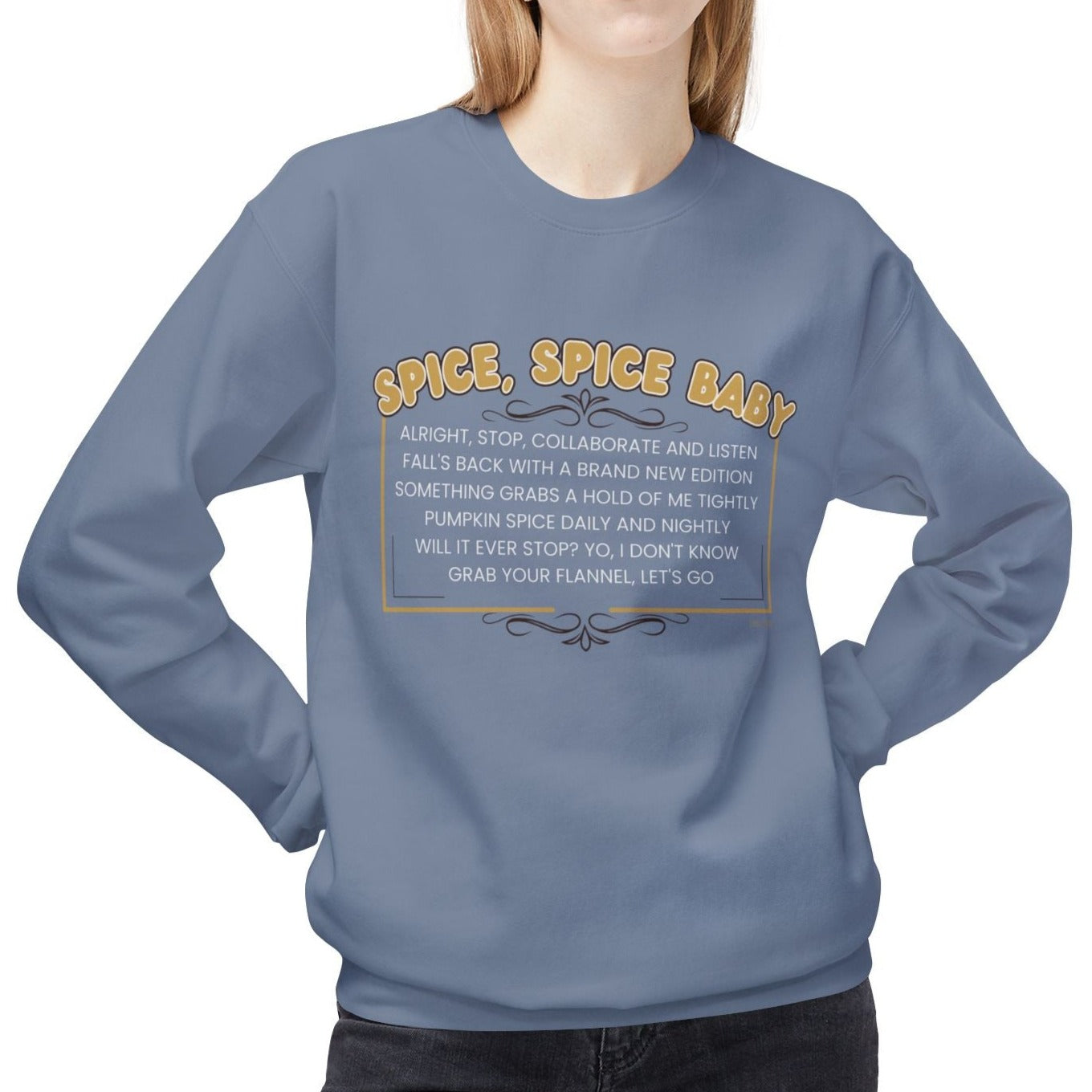 Eddy and Rita Women's Heavy Midweight Sweatshirt - "Spice, Spice Baby" Halloween Parody Pullover