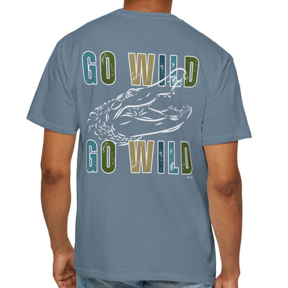 Eddy and Rita Men's Comfort Colors T-Shirt - "Go Wild" Alligator Graphic Tee