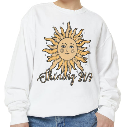 Shining 24/7 Women's Comfort Colors Sweatshirt - Cozy and Radiant - Eddy and Rita