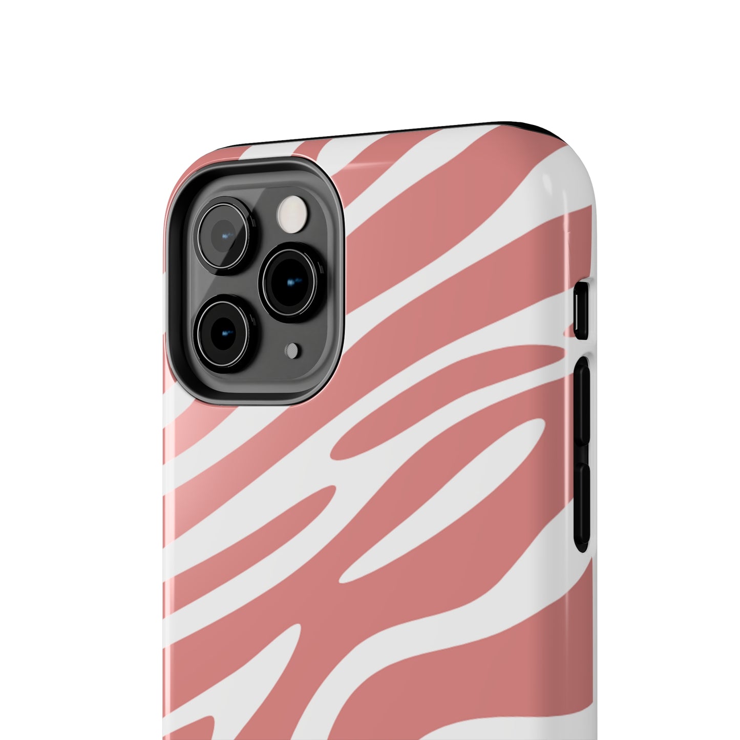 Pink and White Zebra Stripes iPhone Case - Stylish and Protective Cover for Your Device