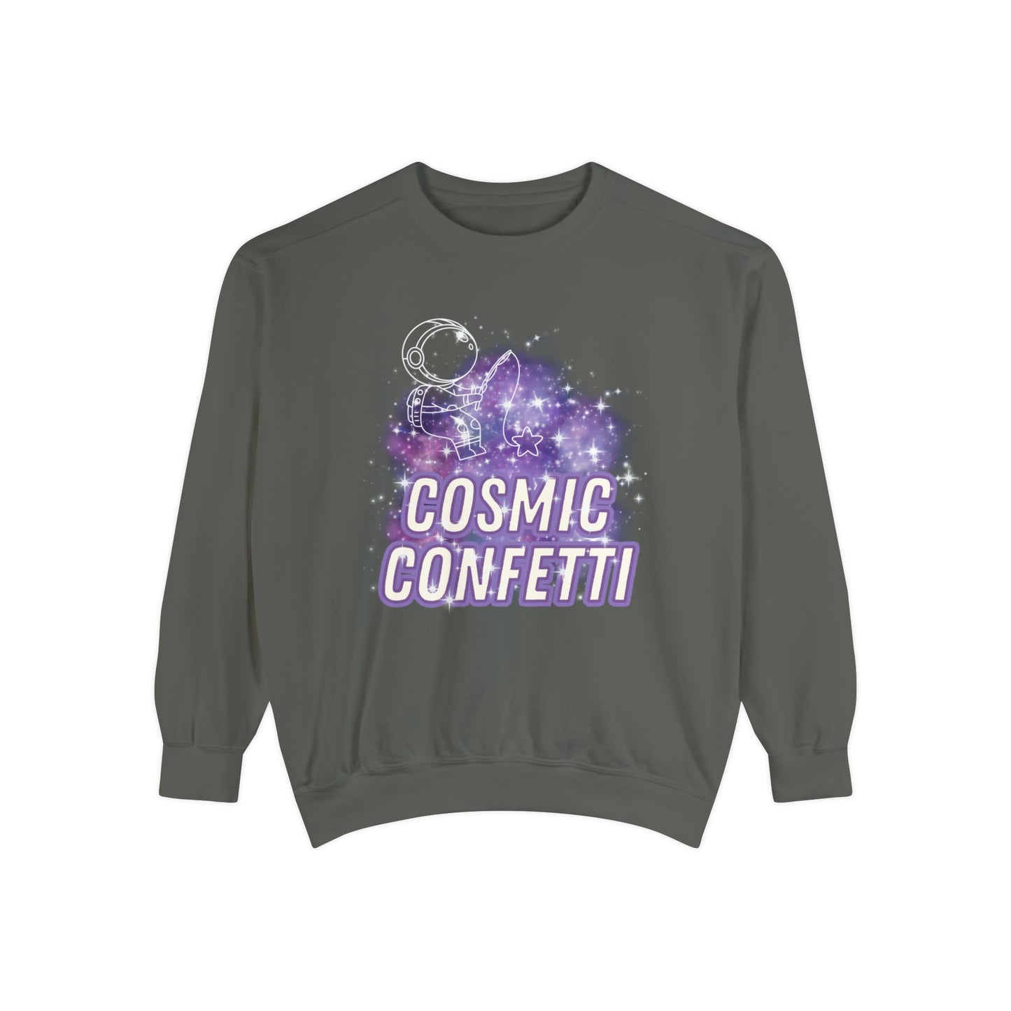 Cosmic Confetti Women's Comfort Colors Sweatshirt - Cozy and Unique - Eddy and Rita