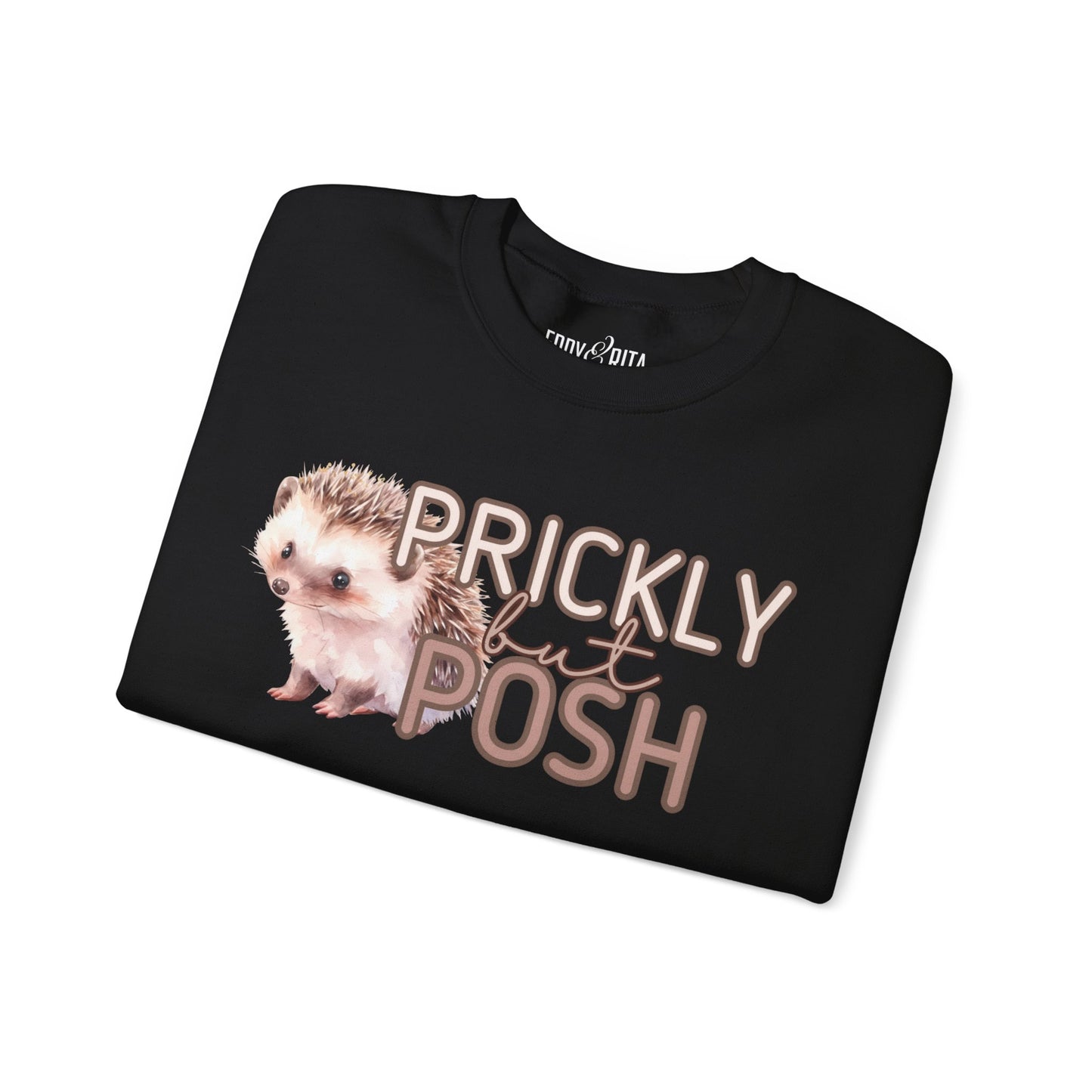 Hedgehog Chic: 'Prickly but Posh' Women's Sweatshirt