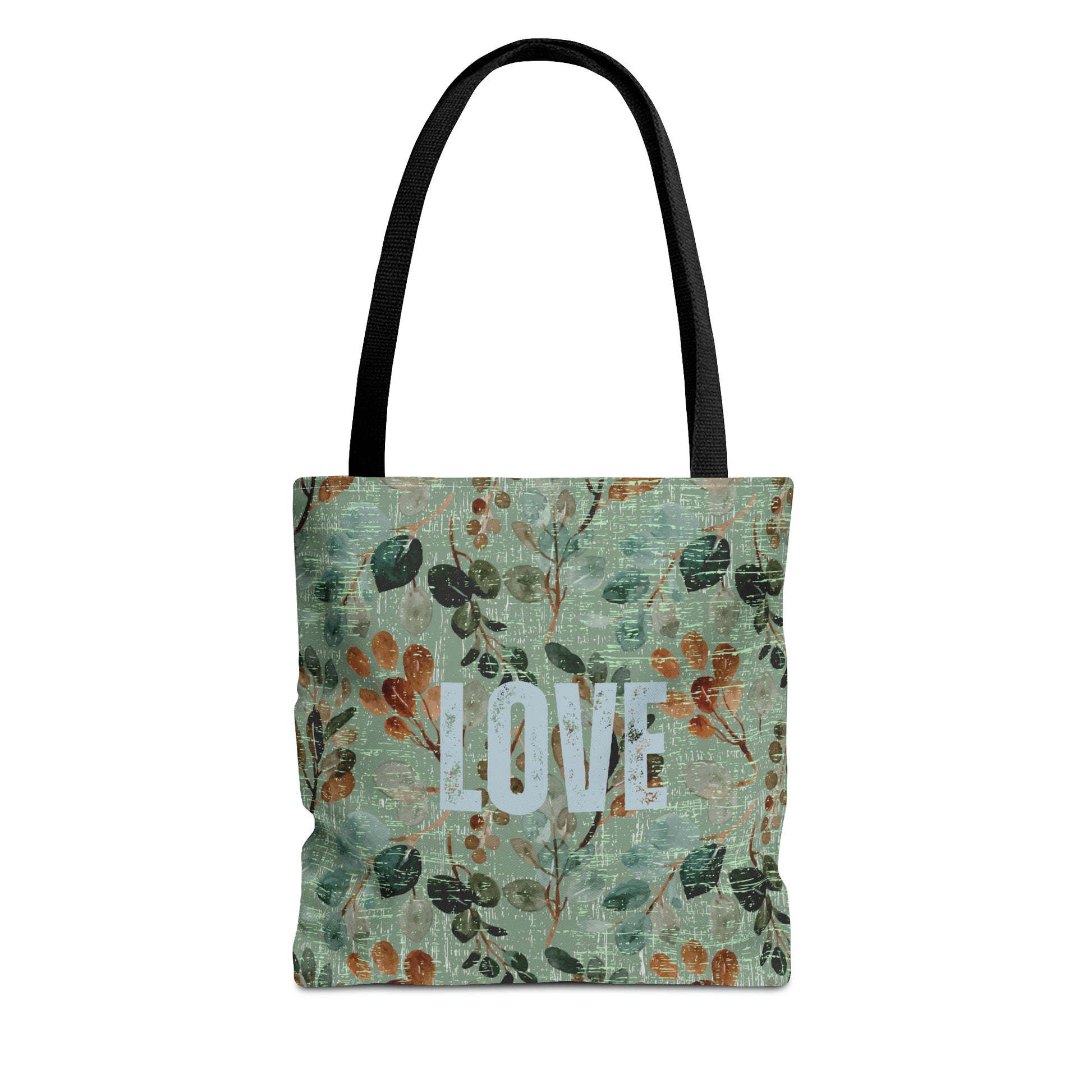 Botanical Love: Women's Small Tote Bag with Green Floral BackgroundBotanical Love: Women's Small Tote Bag with Green Floral Background - Eddy and Rita