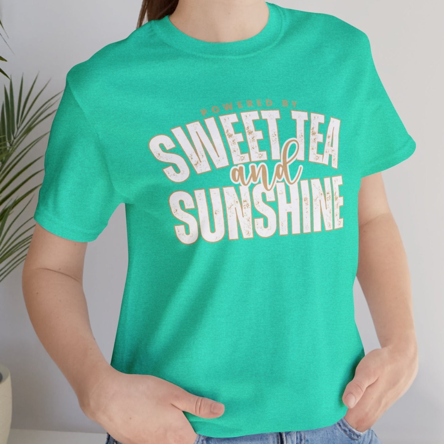 "Powered by Sweet Tea and Sunshine" Women's Bella Canvas Tee